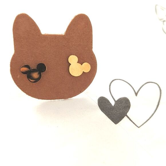 Mouse Bear Shape Iconic Minimalist Stainless Steel Dainty Gold Stud Earr… - Picture 5 of 9